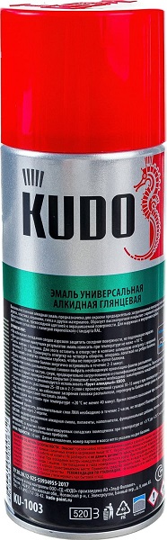 Эмаль красная 520мл KUDO