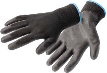 Перчатки рабочие полиуретановые, черные, размер 8 HOEGERT