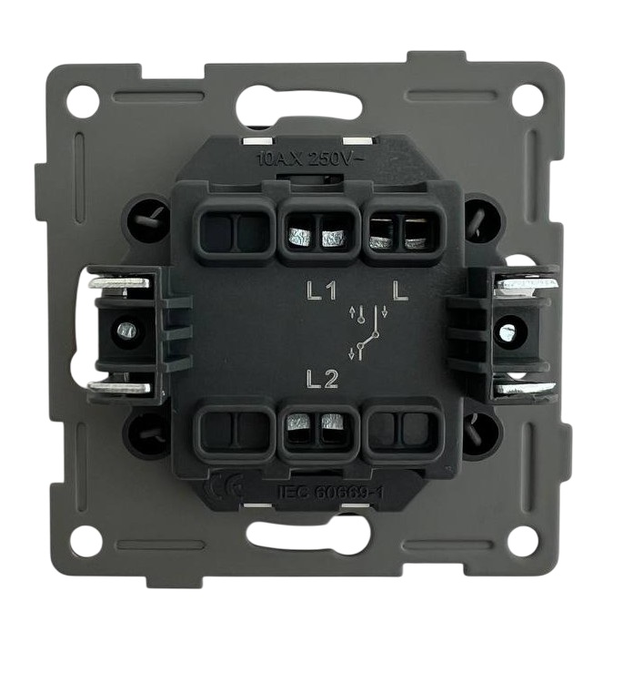 Выключатель проходной 1-кл. чёрный U2B-001-2 SoftTouch "Uno" AWSproducts