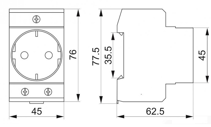 Розетка AC30-111 с/з на DIN-рейку CHINT, 