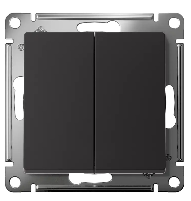 Выключатель 2-кл. Карбон AtlasDesign SE (б.к.)