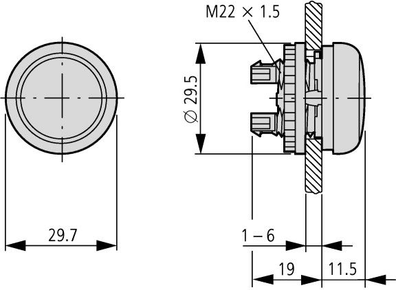 Индикатор M22-L-B синий