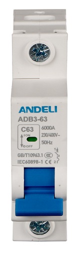Автоматический выключатель ADB3-63 C16/1 6kA Andeli, 