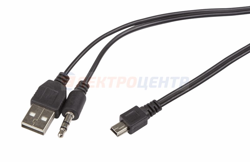 USB-AUX кабель на miniUSB для портативных  колонок 0,5м  REXANT