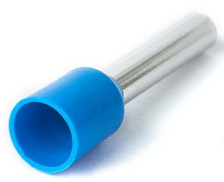 Наконечник-гильза Е25-18 2,5мм2 с изолированным фланцем синий (уп./100 шт)