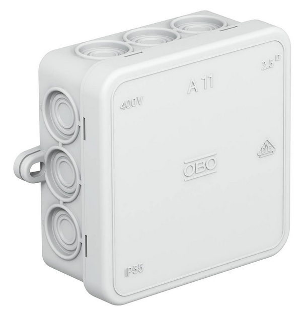 Коробка распред. о/п 85х85х40 IP55 БЕЛАЯ А11 OBO Bettermann (10)