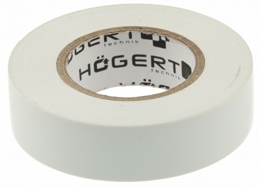 Изолента ПВХ 0.13 mm x 19 mm x 20 m, белая HOEGERT