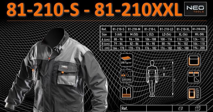 Куртка рабочая, pазмер S/48 (NEO)