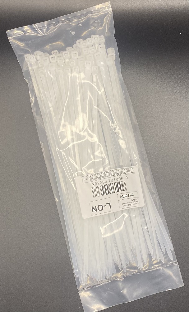 Хомут 3,6*200 белый нейлон (100шт) (L-ON), уп