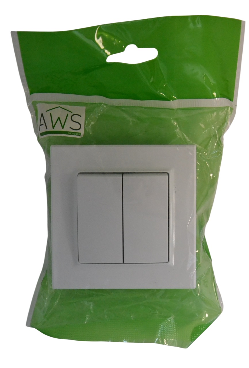 Выключатель 2-кл. белый SD-P1005W "Standard" AWSproducts