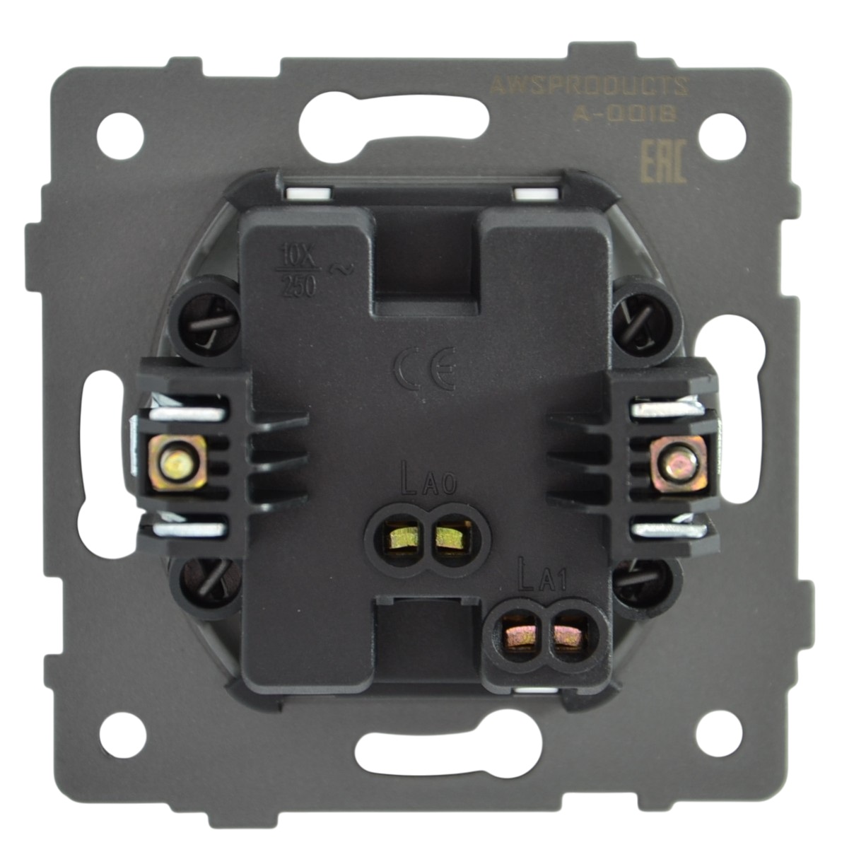 Выключатель 1-кл. чёрный A-001B "Aura" AWSproducts