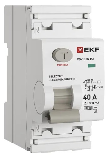 УЗО ВД-100N S 40/2 300мА, тип AC, 6кА PROXIMA EKF