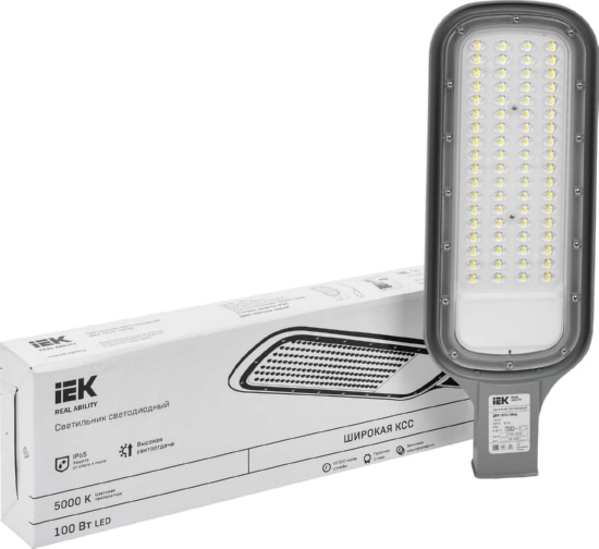 Светильник LED ДКУ 1012-100Ш 5000К IP65 серый IEK