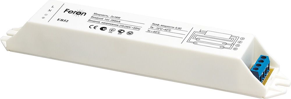 Аппарат пускорегулирующий электронный (балласт) 2*36W T8/G13 230В, EB52