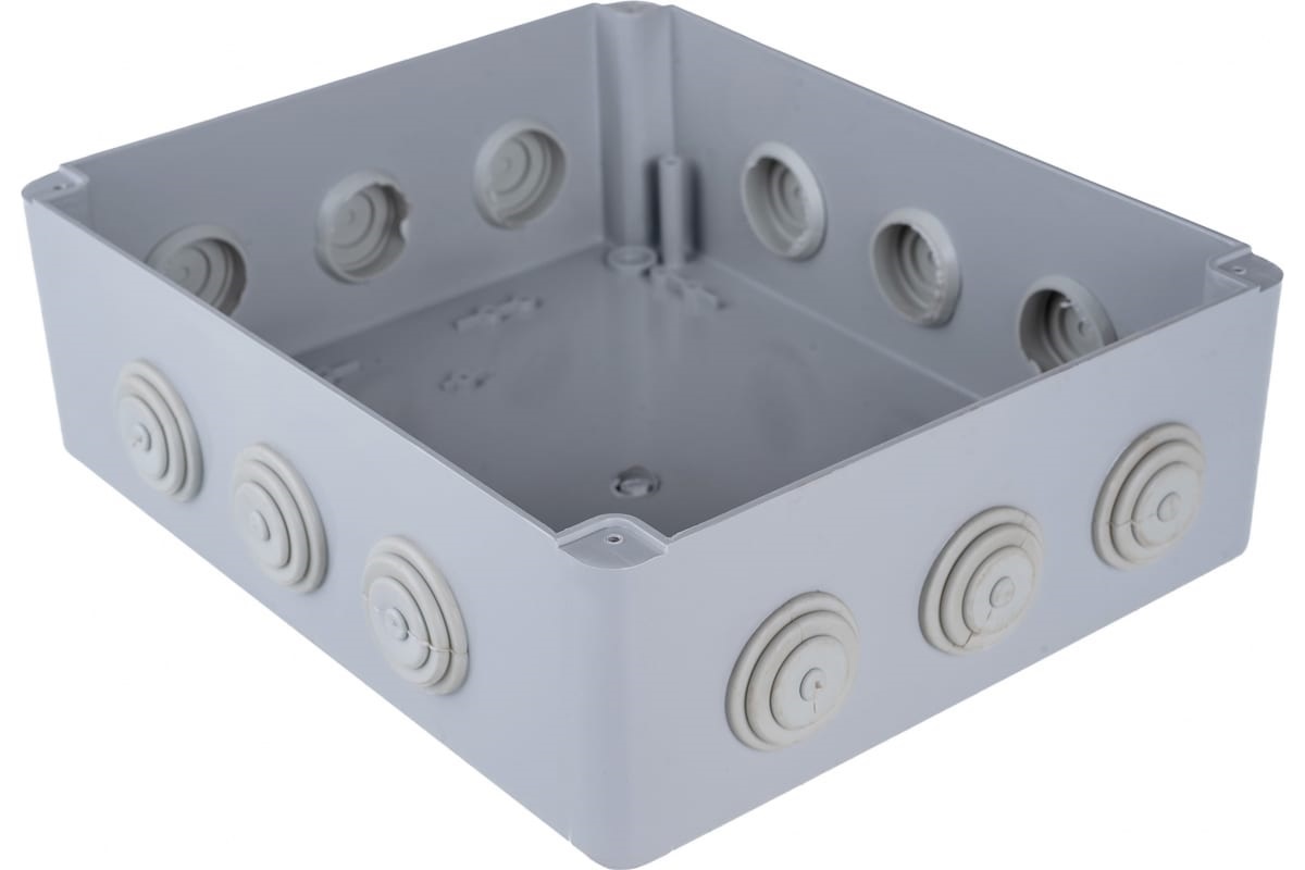 Коробка распред. о/п 300х250х120 IP65 СЕРАЯ 12 сальников JBS300 Ecoplast (10)