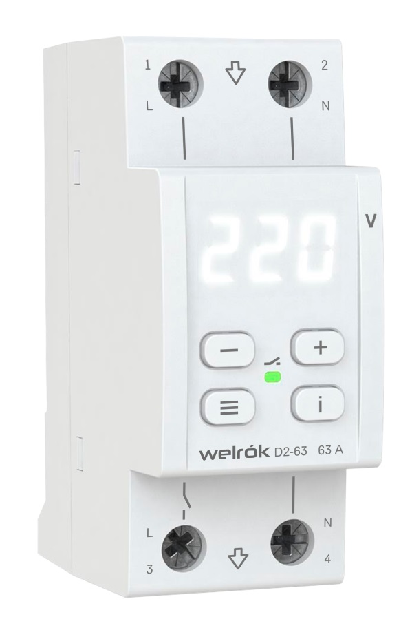 Реле напряжения Welrok D2-63 63А (4клеммы)