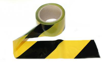 Лента оградительная ЛО-100Ж (желто-черная, 100м, 75мм, 50мкм)