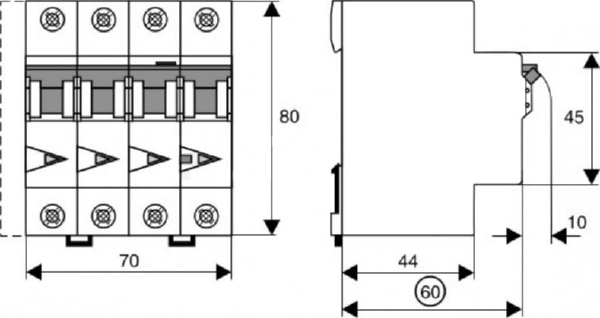 Автомат FAZ-B10/3N (B) 10А 3+N, 15кА