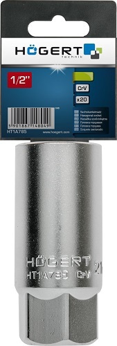Головка свечная шестигранная 1/2", 16 мм, CrV50BV30 HOEGERT, 