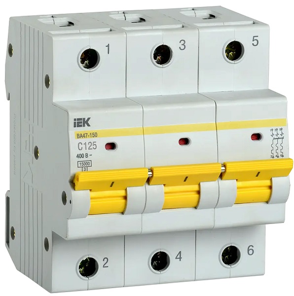 Автомат (рос) ИЭК ВА47-150 3Р 125А 15кА C IEK