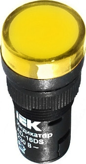 Индикатор LED AD16DS 16 мм. желтый 230В AC IP40 IEK