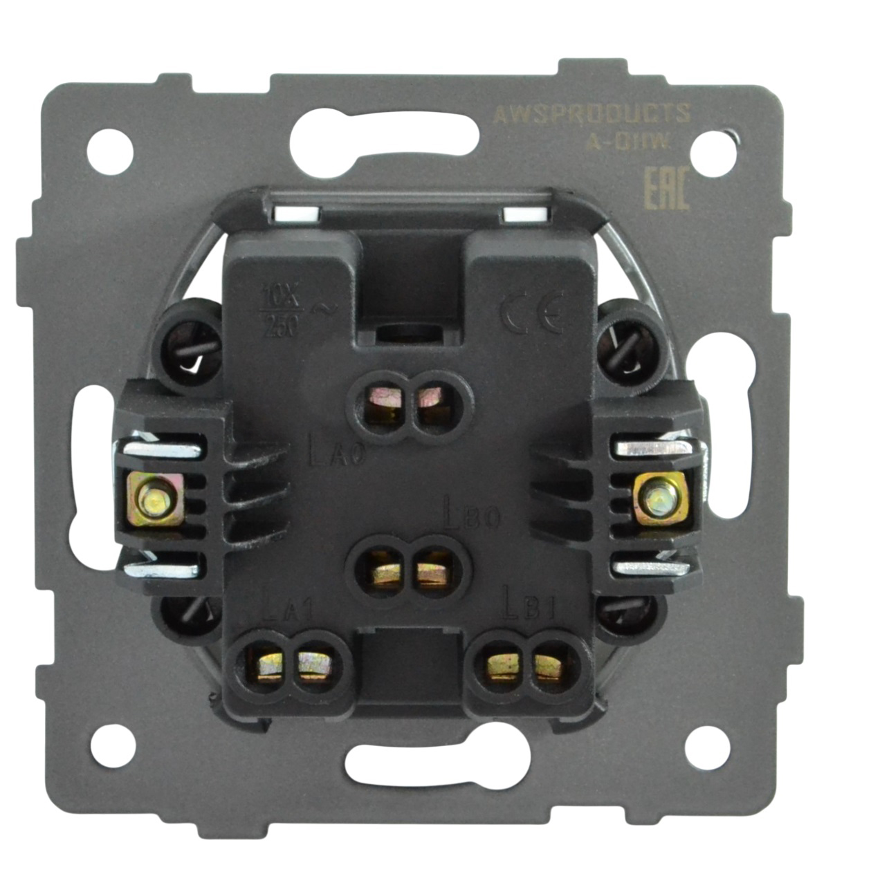 Выключатель 2-кл. с подсветкой белый A-011W "Aura" AWSproducts