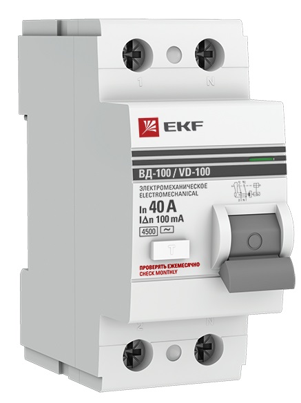 УЗО ВД-100 40/2 100мА, тип AC, 4,5кА PROXIMA EKF
