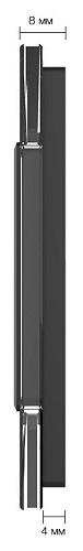 Панель для двух сенсорных выключателей и розетки Livolo, 2 клавиши (1+1), цвет черный, стекло