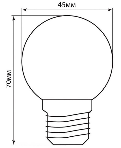 Лампа светодиодная 1W 230V E27 6400K G45 матовая, LB-37