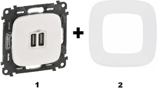 ALLURE_Розетка 2 х USB для зарядки, Белая, (754995)  LEGRAND