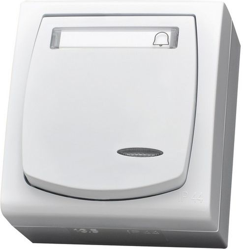 Кнопка звонка LNH-6NS 1274 16А с подсветкой ip-44