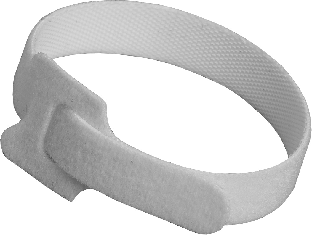 Хомут-липучка на основе ленты Velcro 14*150 белый (12 шт)