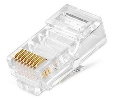 Проходной коннектор RJ45/8P8C, покрытие 3мкд RIPO (50шт)