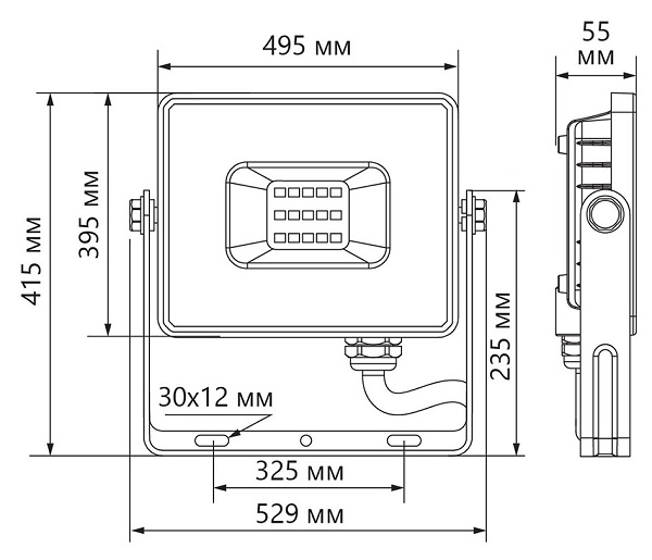 Прожектор LED LL-926 6400K 300W 25500Lm IP65 черный Feron