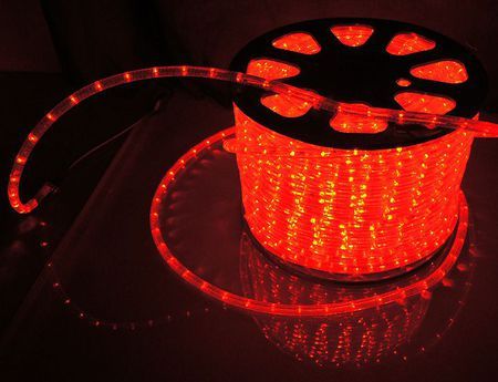 Световой шнур LED TYPE 3 (трехжильный круглый 13мм, 36led/m, 220-240V, 3W/m, IP65) КРАСНЫЙ "ELUX" (п