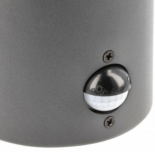 Светильник фасадный MEDIO-AU PIR, E27, MAX.15W, IP54, AC220-240V, 50-60Hz, графит GTV