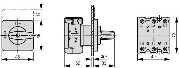 Выключатель нагрузки P1-25/E (25А, ON-OFF,3-pol)