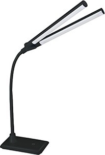 Cветильник настольный Camelion KD-794  C02 черный  LED(10 Вт, 2 плаф.,230В, сенс.вкл-е, 4 ур.ярк,400
