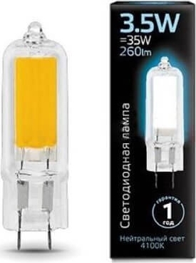 Лампа GAUSS LED G4 3.5W 220V 4100K 260lm стекло