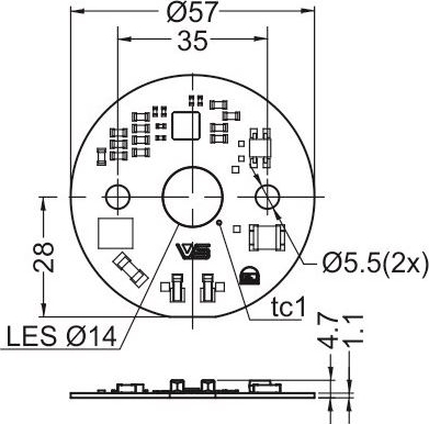 Модуль светодиодный EDC57C_20W840_230A_VS4 1760lm 120*