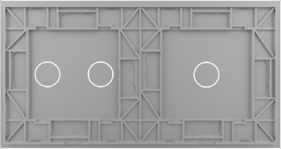 Панель для 2-х сенсорных выключателей (1+2) Серый Livolo