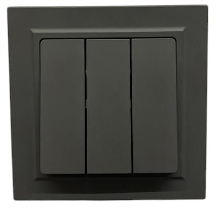 Выключатель 3-кл. чёрный U2B-003 SoftTouch AWSPRODUCTS