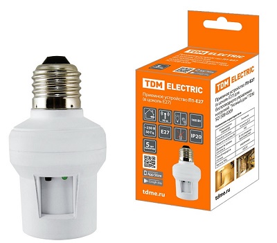 Приемное устройство П1-Е27 (в цоколь Е27) для беспроводного управления нагрузкой  "Уютный дом" TDM