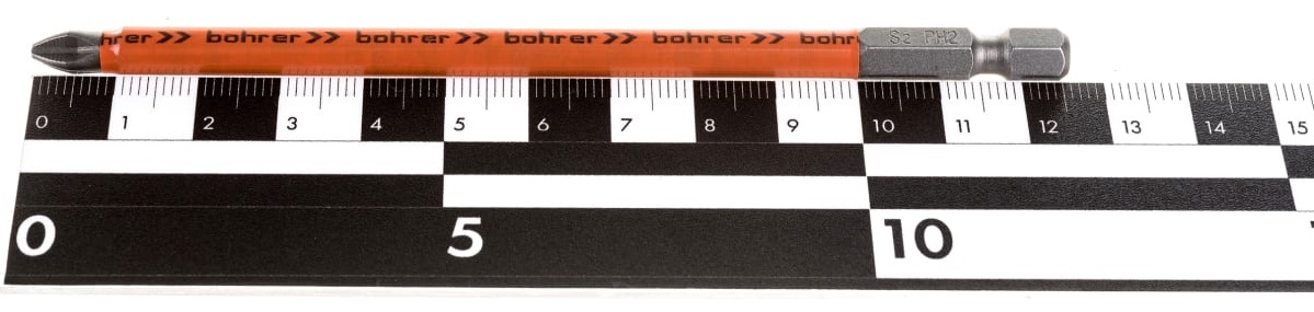 Бита PH 2x127 мм Taiwan Type (сталь S2) намагниченные, с насечками (2 шт в блист.) Bohrer