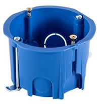 Коробка установочная для г/к  D=68x45 мм с металл. лапками (межцентр 71мм), синий IP30 (365шт)