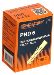 Дюбель двухраспорный 6*30 полипропилен Чапай (100 шт.) (Стройбат), уп