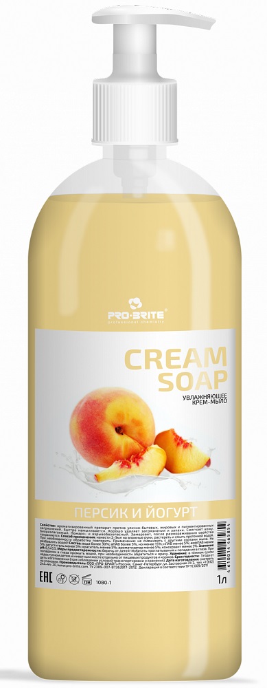 Увлажняющее крем-мыло "Персик и йогурт" Cream Soap (1л)