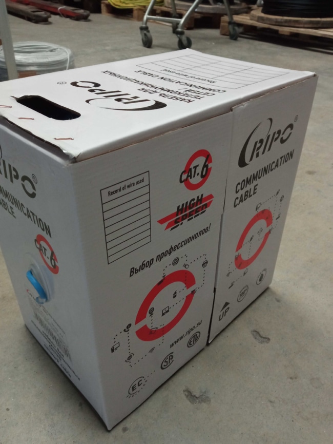 Кабель RIPO UTP4 CAT6 23AWG 305м Cu (медь) синий