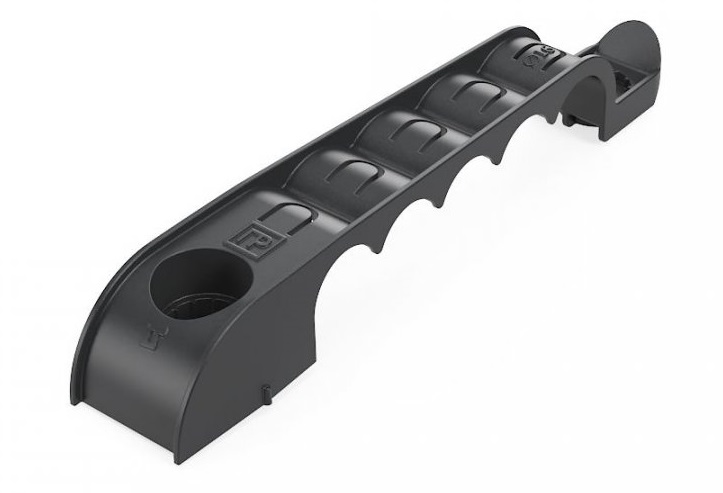 Держатель труб для прямого монтажа односторонний на 5 мест чёрный d16 (30шт/210шт уп/кор) Промрукав