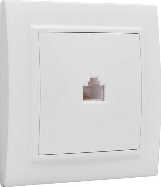 Розетка СП компьютерная 1-я RJ-45 белая Basic Минск